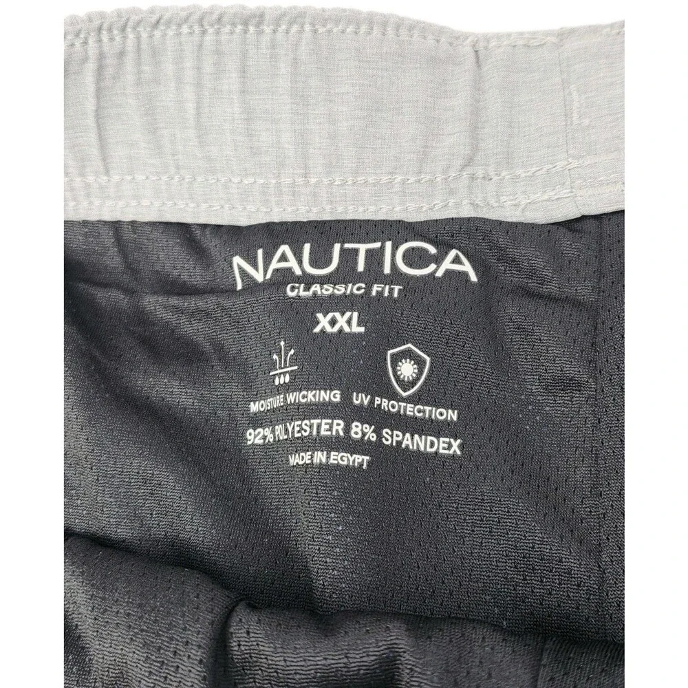 NAUTICA Swim Trunks UPF Quick Dry Comfort Liner Men's Size 42-44 XXL Gray Blue